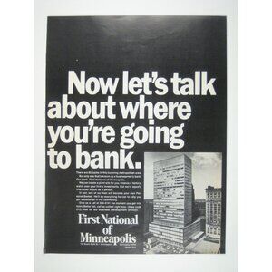 Vintage 1968 First National Of Minneapolis Print Advertisement Minnesota